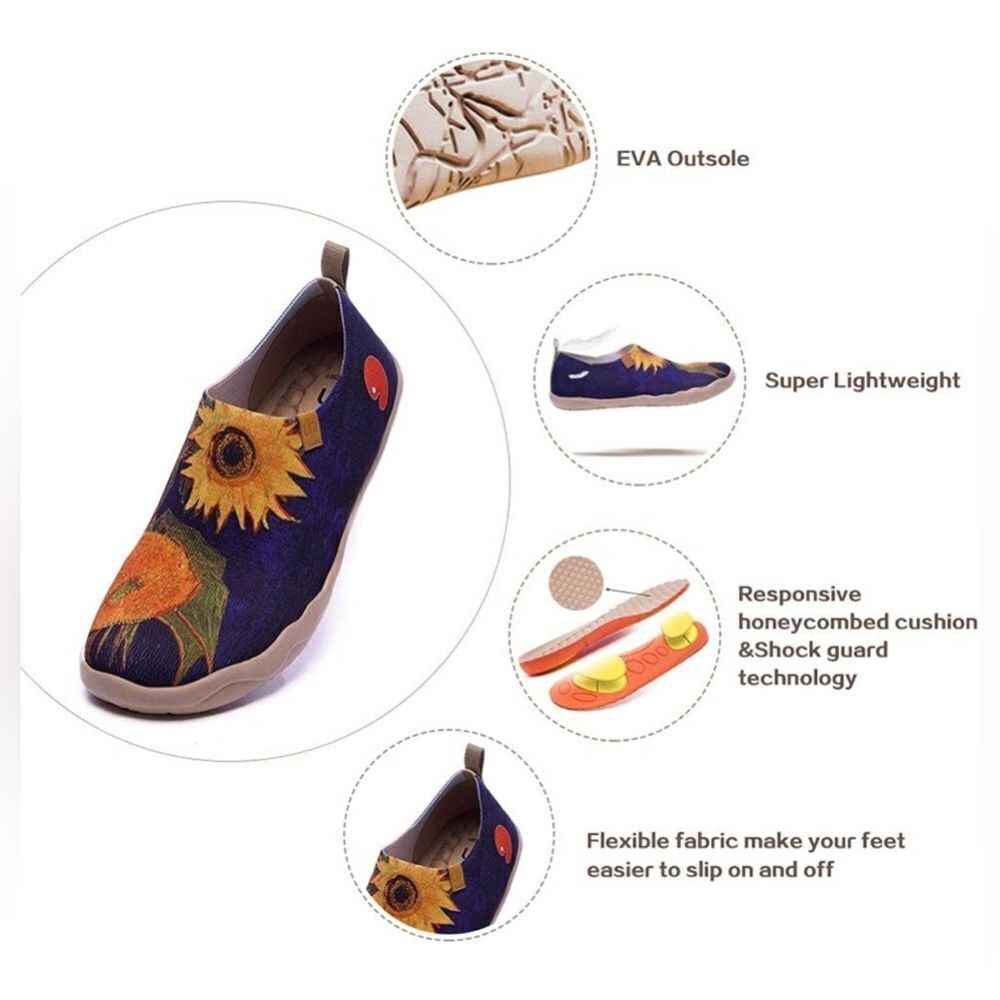 UIN Men's Slip On Casual Knitted Comfort Soft Walking Shoes (Sunflower 2) - Picture 5 of 8
